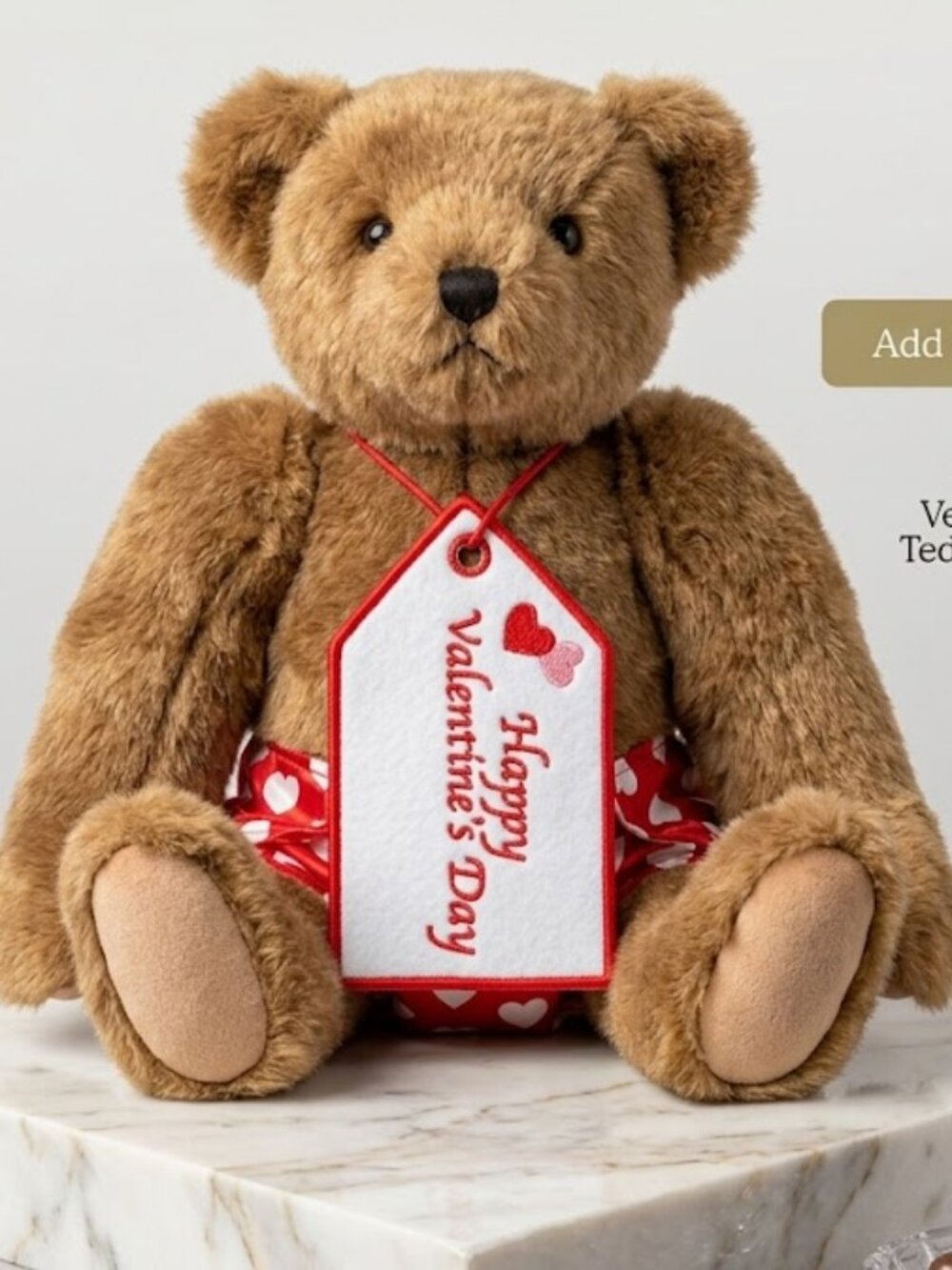 VERMONT TEDDY BEAR COMPANY JOINTED HAPPY VALENTINES Day With I❤️you Pants USA